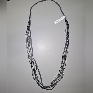 New Anthropologie Black Glistening Strands Double Duty Wrap Bracelet/Necklace